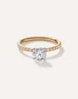 Lab Grown Diamond Round Petite Pave Engagement Ring