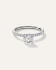 Lab Grown Diamond Round Petite Pave Engagement Ring