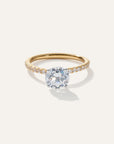 Lab Grown Diamond Round Petite Pave Engagement Ring