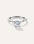 Lab Grown Diamond Round Petite Pave Engagement Ring