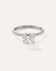 Lab Grown Diamond Round Petite Pave Engagement Ring