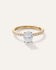 Lab Grown Diamond Oval Petite Pave Engagement Ring