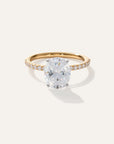 Lab Grown Diamond Oval Petite Pave Engagement Ring
