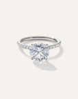 Lab Grown Diamond Round Petite Pave Engagement Ring