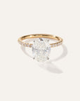 Lab Grown Diamond Oval Petite Pave Engagement Ring