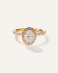 Lab Grown Diamond Oval Halo Pave Engagement Ring