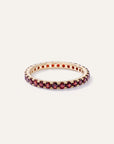 14k Gold Gemstone Pave Eternity Band