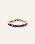 14k Gold Gemstone Pave Eternity Band
