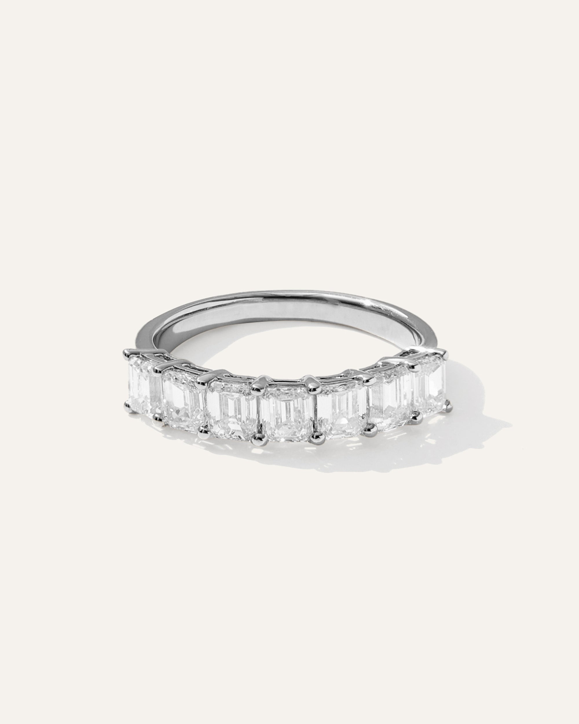 Lab Grown Diamond Emerald Seven Stone Band