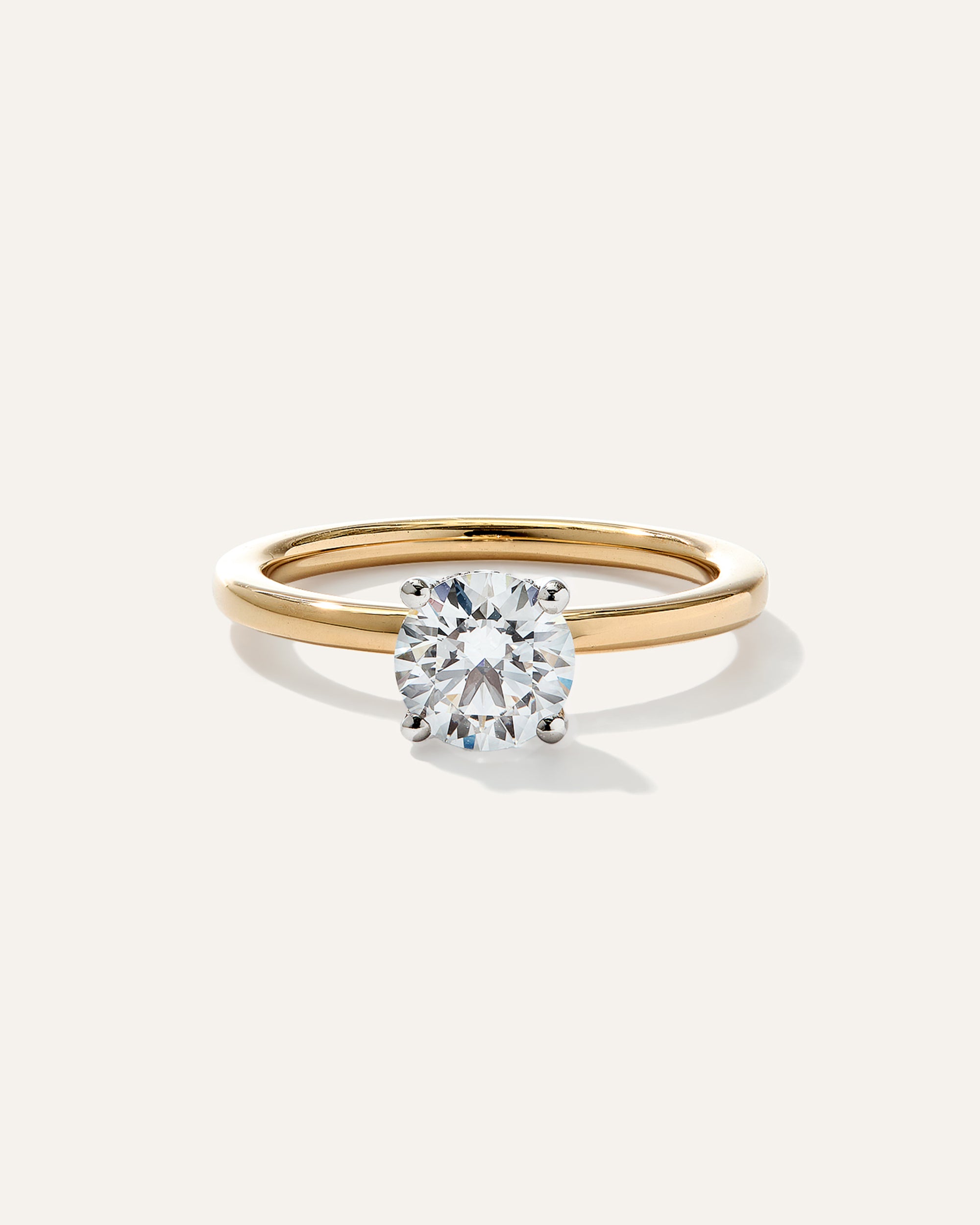 Lab Grown Diamond Round Hidden Halo Engagement Ring