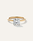 Lab Grown Diamond Round Petite Hidden Halo Engagement Ring