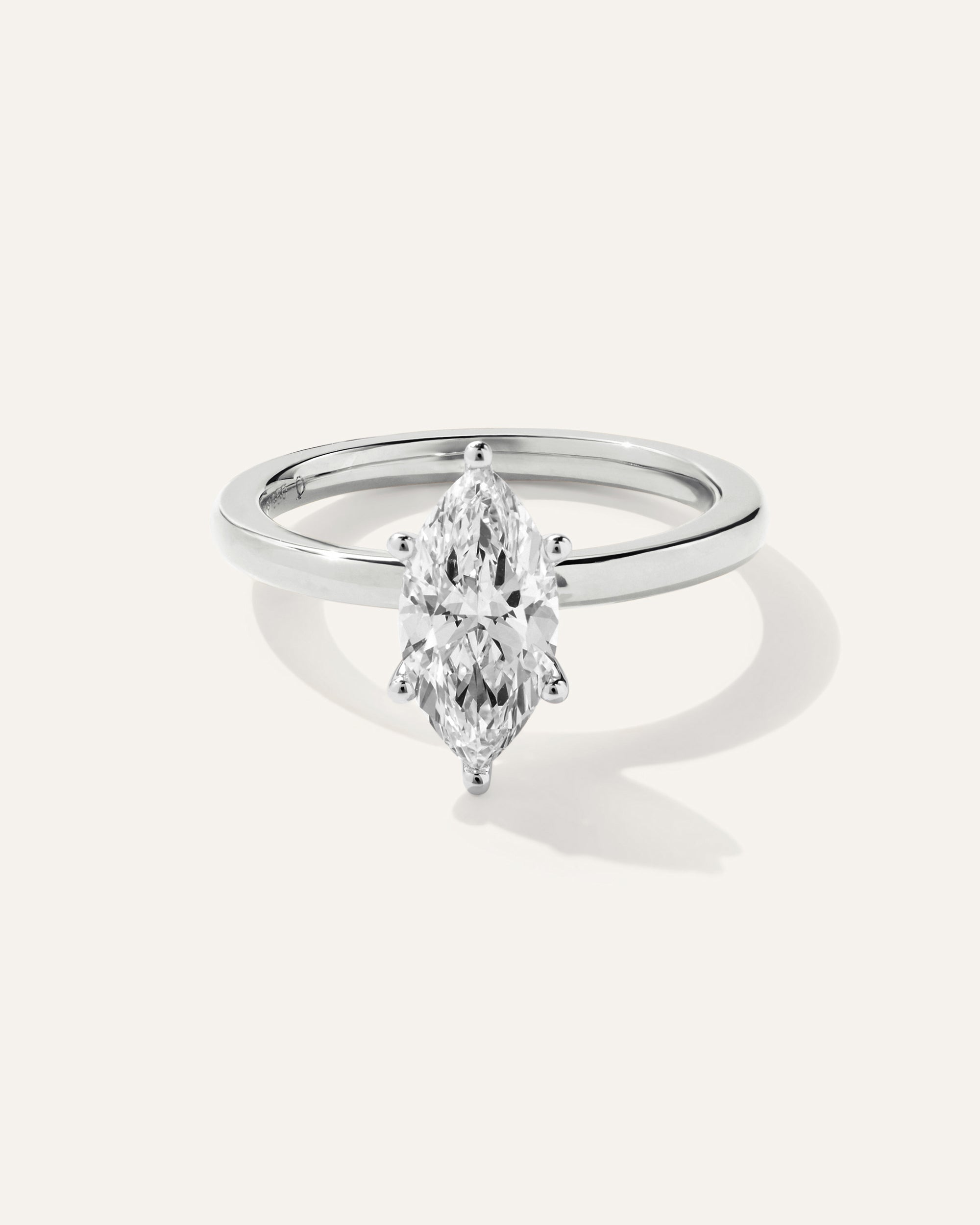 Lab Grown Diamond Marquise Comfort Fit Engagement Ring