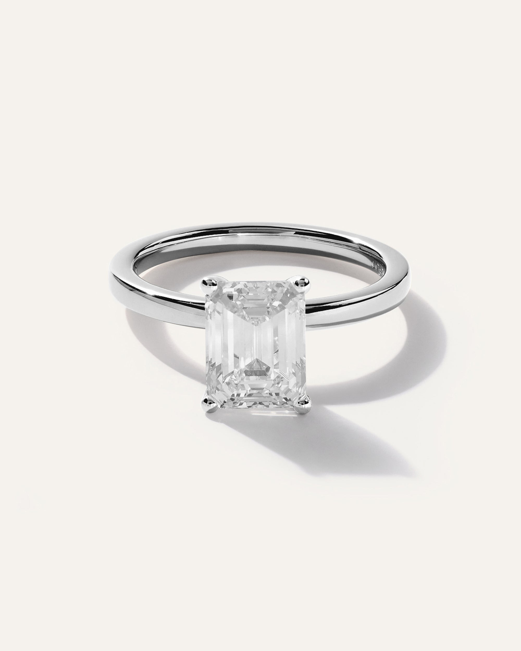 Lab Grown Diamond Emerald Comfort Fit Engagement Ring