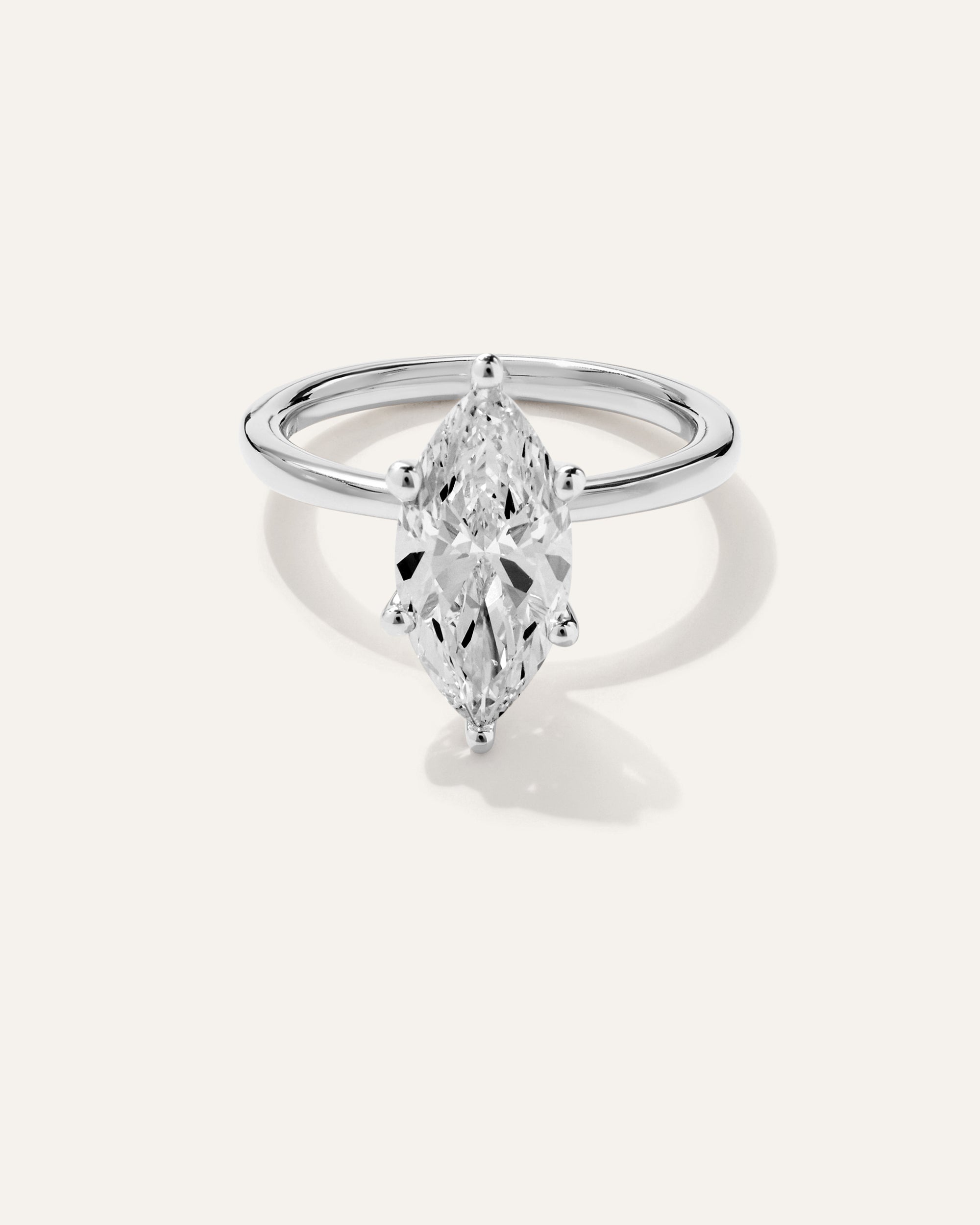 Lab Grown Diamond Marquise Comfort Fit Engagement Ring
