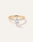 Lab Grown Diamond Marquise Petite Pave Engagement Ring