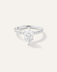 Lab Grown Diamond Marquise Petite Pave Engagement Ring