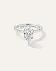 Lab Grown Diamond Marquise Petite Pave Engagement Ring