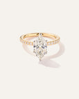 Lab Grown Diamond Marquise Petite Pave Engagement Ring