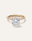 Lab Grown Diamond Round Petite Pave Engagement Ring