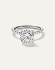 Lab Grown Diamond Round Petite Pave Engagement Ring