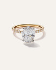 Lab Grown Diamond Oval Petite Pave Engagement Ring
