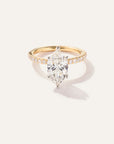 Lab Grown Diamond Marquise Petite Pave Engagement Ring