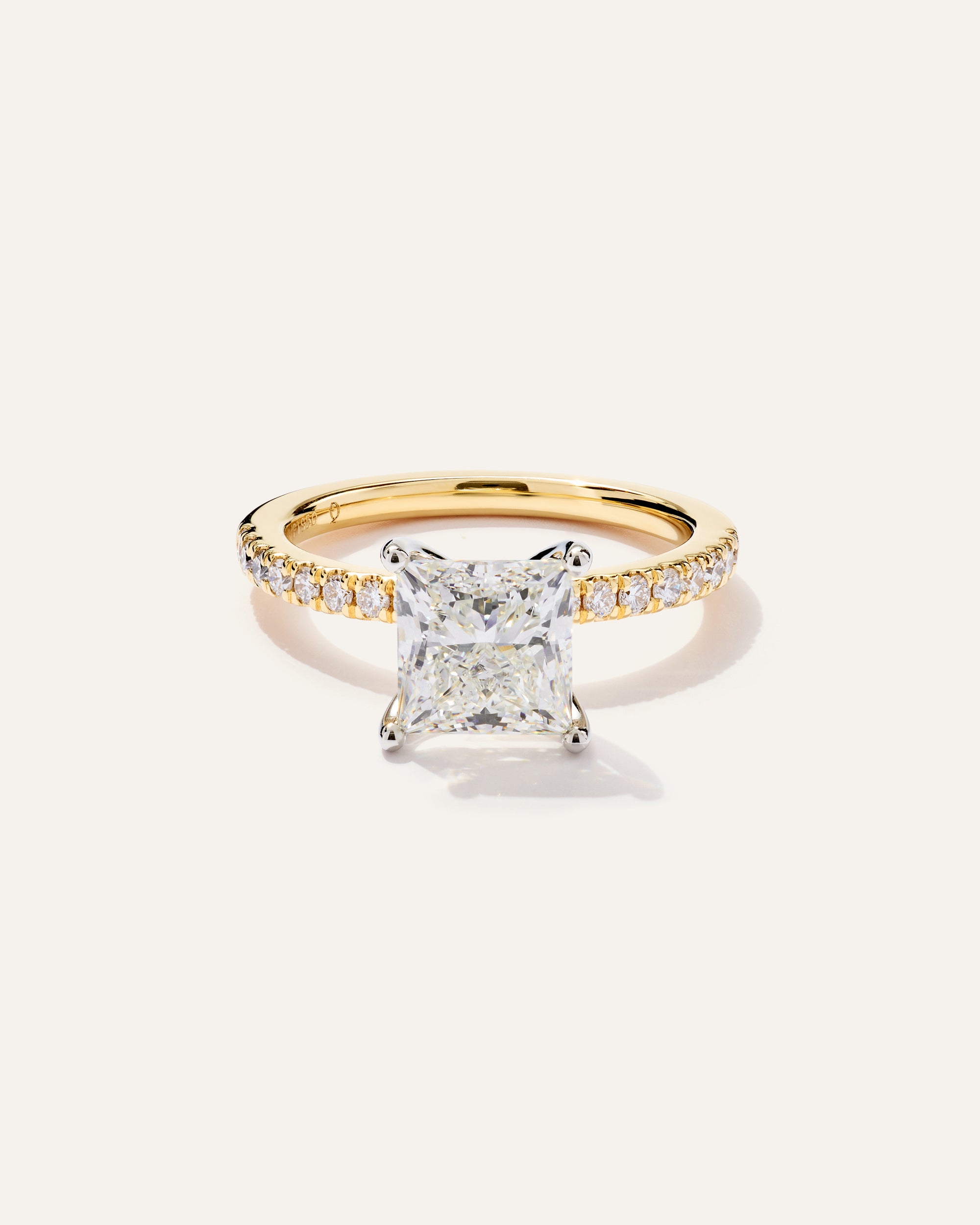 Lab Grown Diamond Princess Petite Pave Engagement Ring