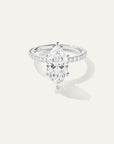 Lab Grown Diamond Marquise Petite Pave Engagement Ring