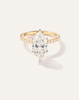 Lab Grown Diamond Marquise Petite Pave Engagement Ring