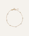 14K Gold Gemstone Station Stackable Bracelet