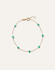 14K Gold Gemstone Station Stackable Bracelet