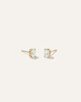 14k Gold Lab Grown Diamond Oval Solitaire Studs