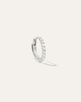 14K Gold Pave Diamond Single Huggie