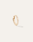 14K Gold Pave Diamond Single Huggie