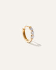 14K Gold Lab Grown Diamond Single Shared Prong Huggie