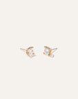 14K Gold Lab Grown Diamond Princess Solitaire Studs - 1ctw