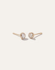 14K Gold Natural Diamond Bezel Studs