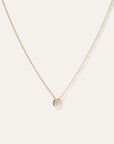 14K Gold Diamond Large Diamond Bezel Necklace